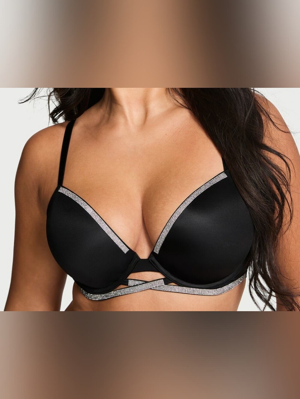 42C Victoria's Secret Shine Strap Cradle PushUp Bra Black